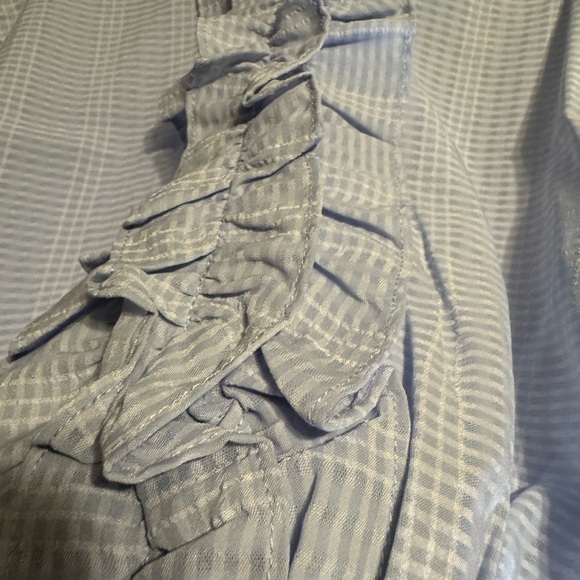 NET Doe & Rae Blue Ruffled Sleeveless Top - Picture 3 of 7